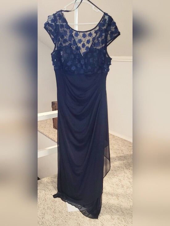 Xscape Dresses & Skirts - Xscape Navy Blue Embellished Evening Gown